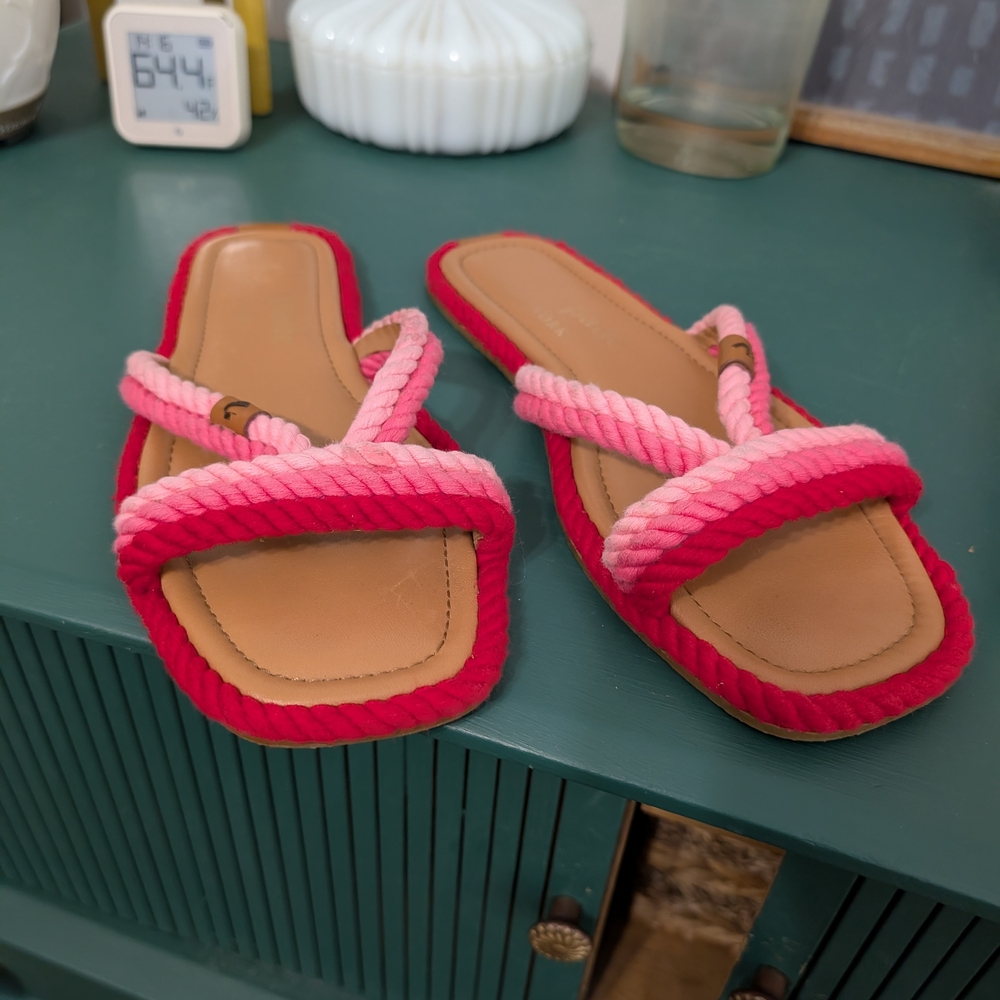 Kate Spade Pink and Red Rope Sandals
